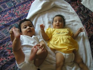 Antonio and Crystel - seven months old